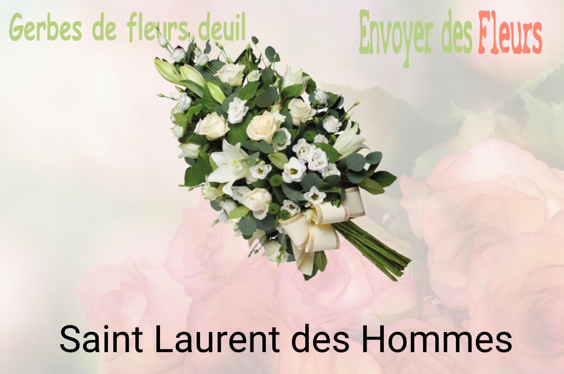 Gerbe de fleurs de deuil livrée à Saint-Laurent-des-Hommes